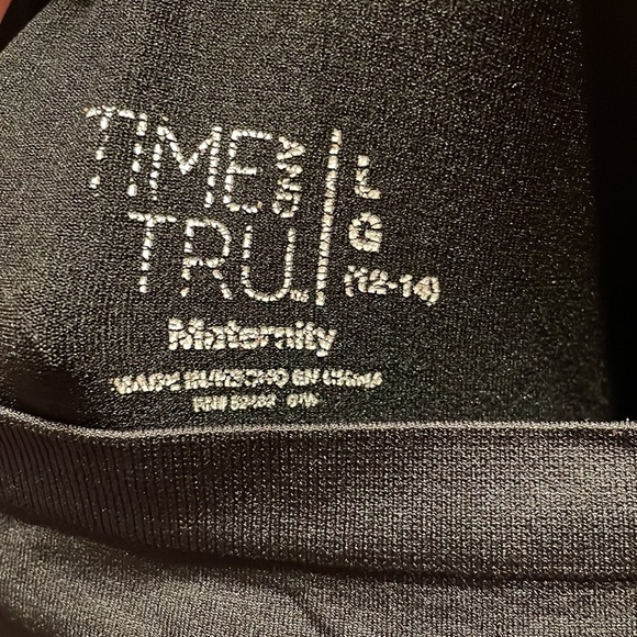 🥳H/P💖BEST IN MATERNITY WEAR🎉•TIME AND TRU•BLACK MATERNITY LEGGINGS SIZE LARGE - Picture 7 of 7